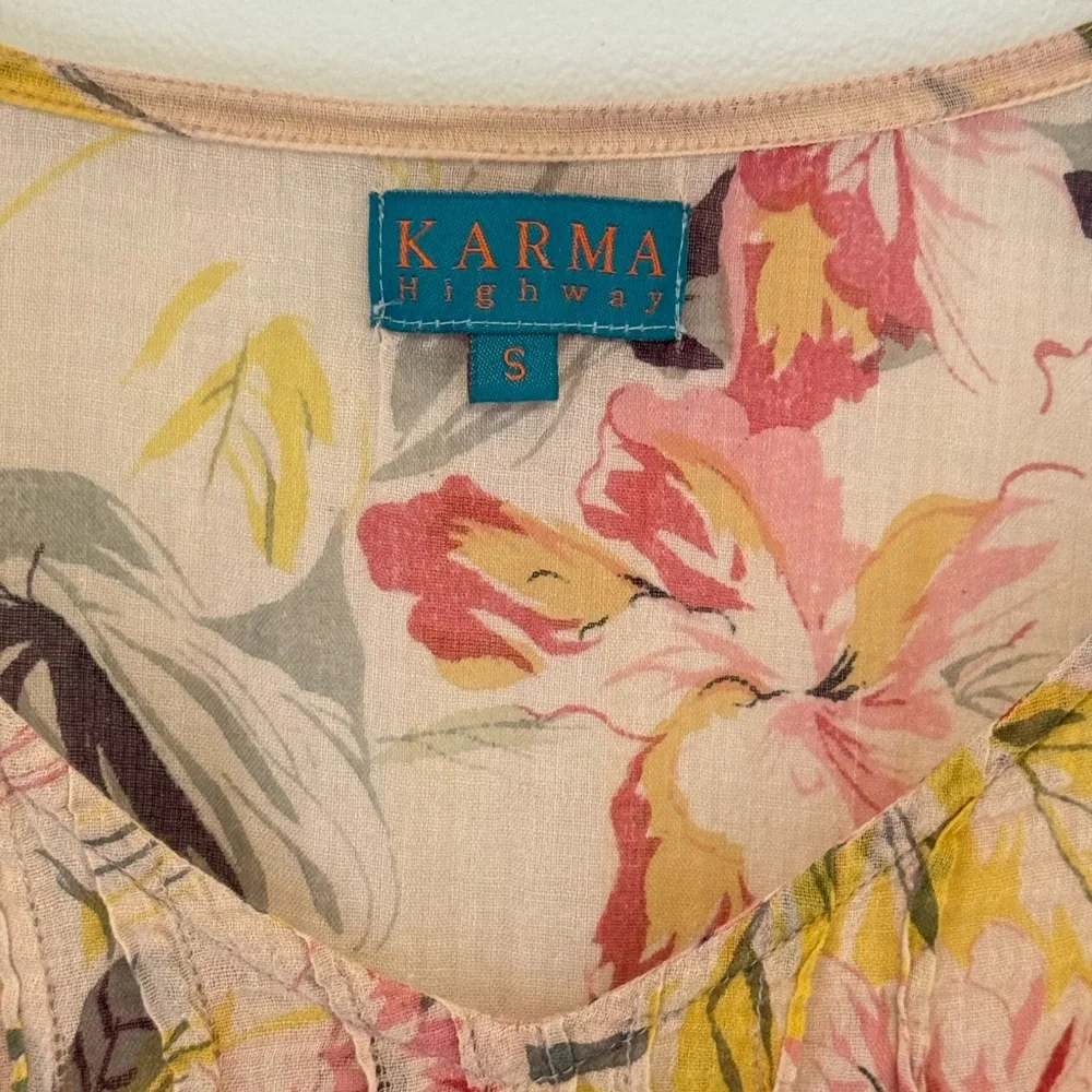 Karma Highway Cotton Boho Floral Top size S